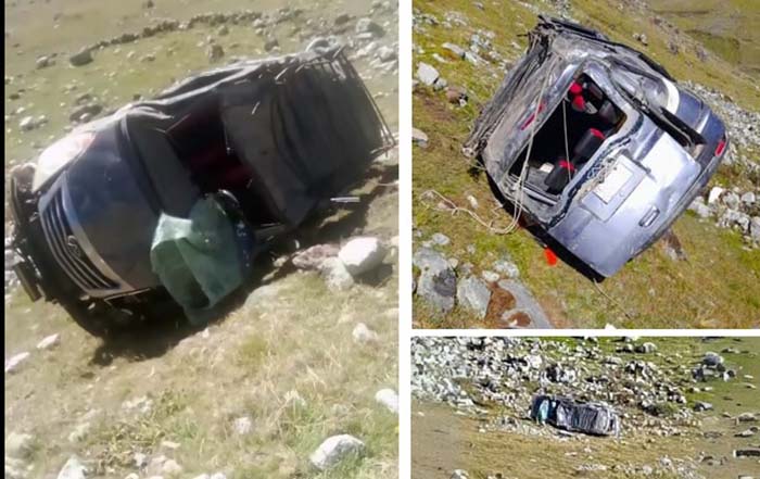 Ocho heridos deja despiste y volcadura de camioneta en sector de Cruzpampa